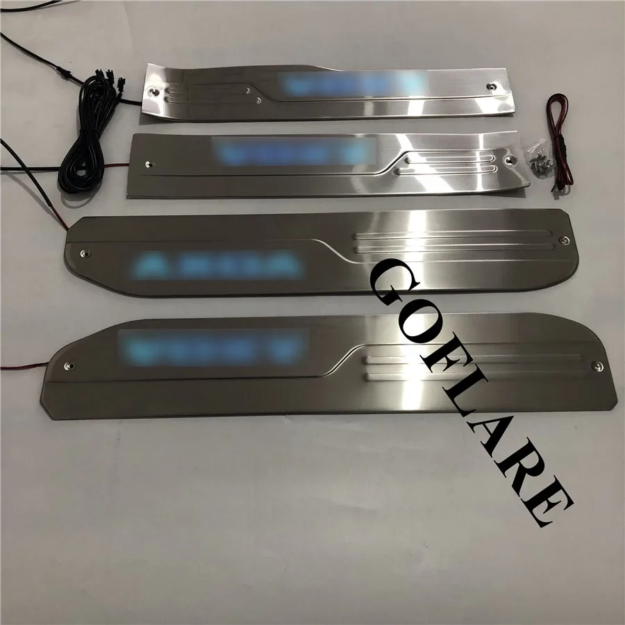 Car Accessories For Toyota Noah Voxy 70 R70 2007-2012 2013 LED Door Sill Scuff Plate Sills Protector Welcome Pedal Cover Guard