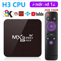 Update MXQ Smart TV Box Android 12 Support 8K Video 2.4G&5G Allwinner H3 With Bigger screen Remote Home theater Android TV Box