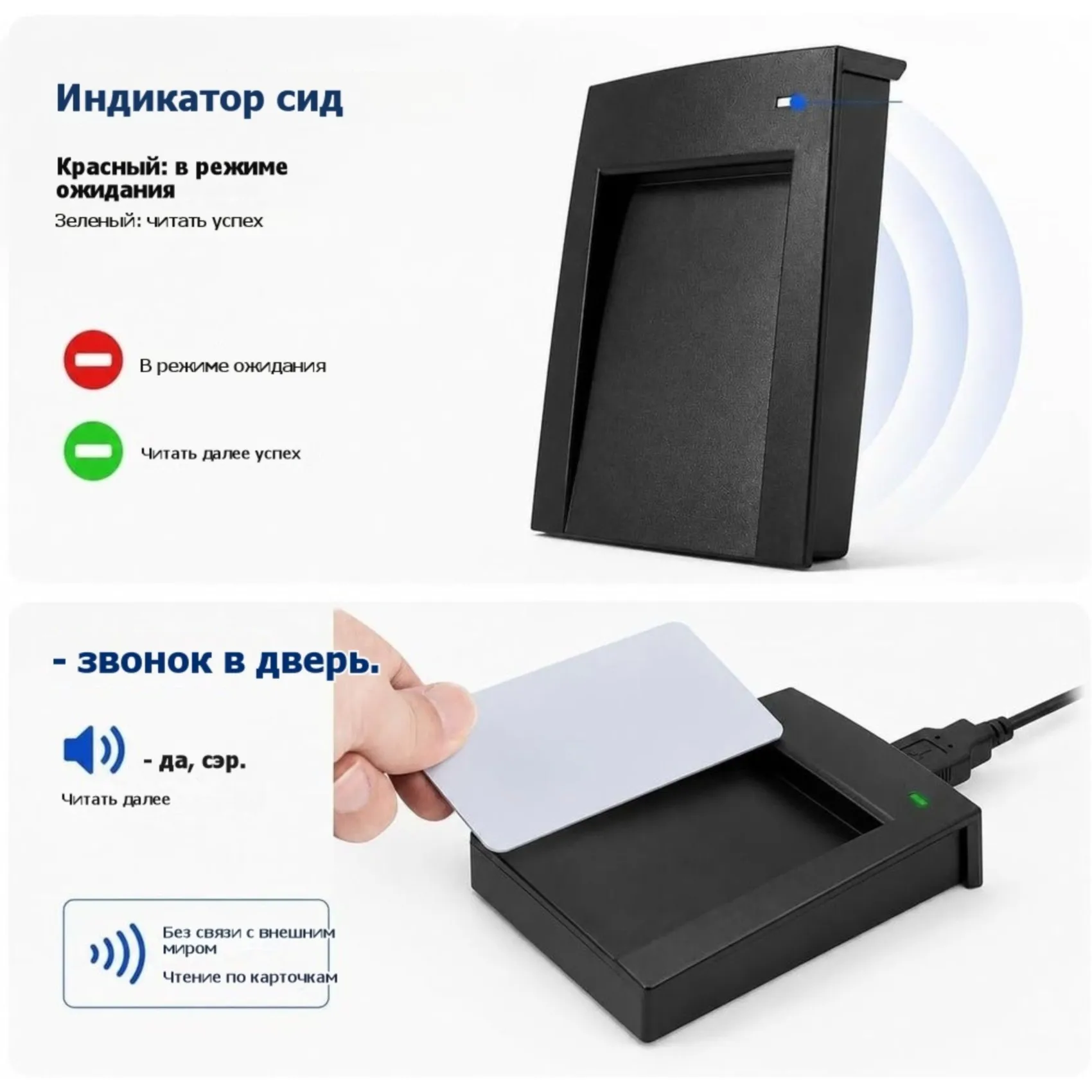 B03B-USB 13.56Mhz RFID Reader IC Card Contactless Reader ISO 14443A, Plug& Play,With 5 RFID Keychains, For PC Mhz