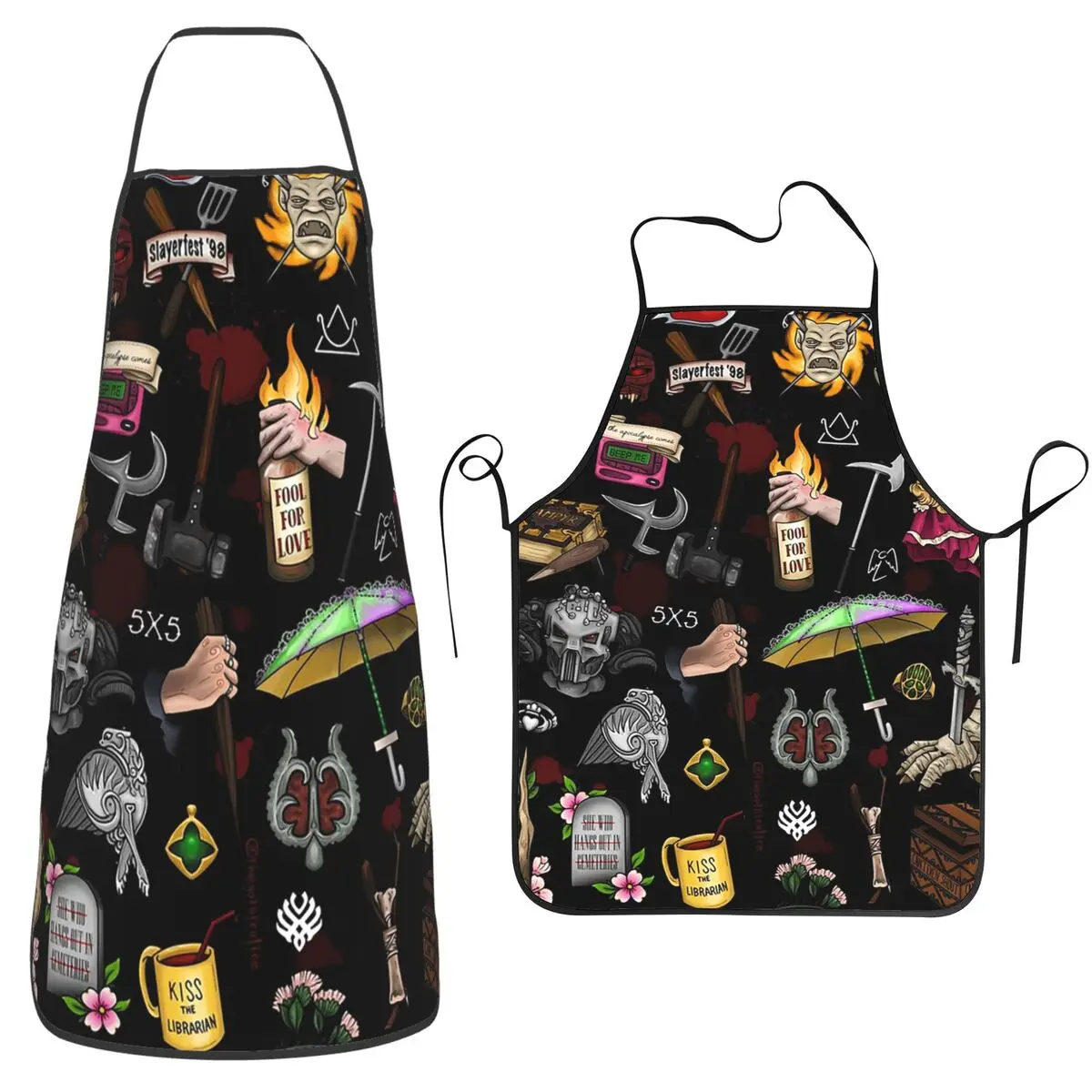 Buffy The Vampire Slayer Talismans Aprons Chef Baking Tablier Waterproof Bib Kitchen Cleaning Pinafore for Women Men Painting