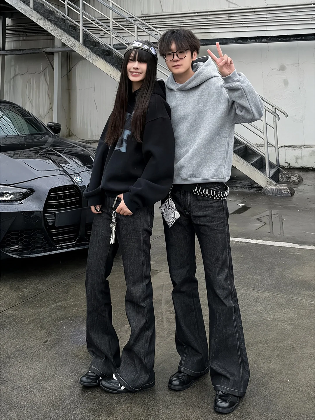 

Black Original Denim Flared Jeans Men's Style Spring American Vibe Slim Fit Knife Clean Fit Straight Leg Jeans