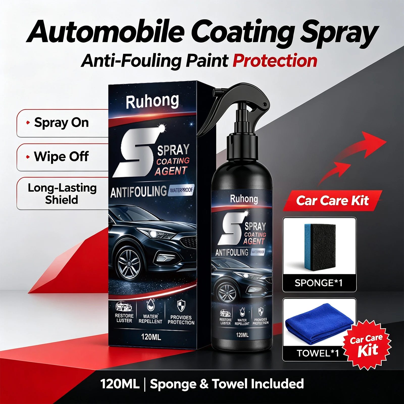 Automobile Coating Spray Waterproof Anti‑fouling Car Paint Surface Polishing Protective Spray Long Lasting Shine Car Care ﻿