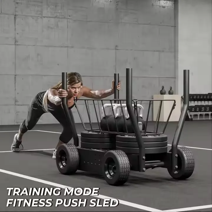 Pull Push Power Training Workout Sled Tank Cart Newest Torque Gym Equipment Tank Push Sled With Dual Magnetic Resistance