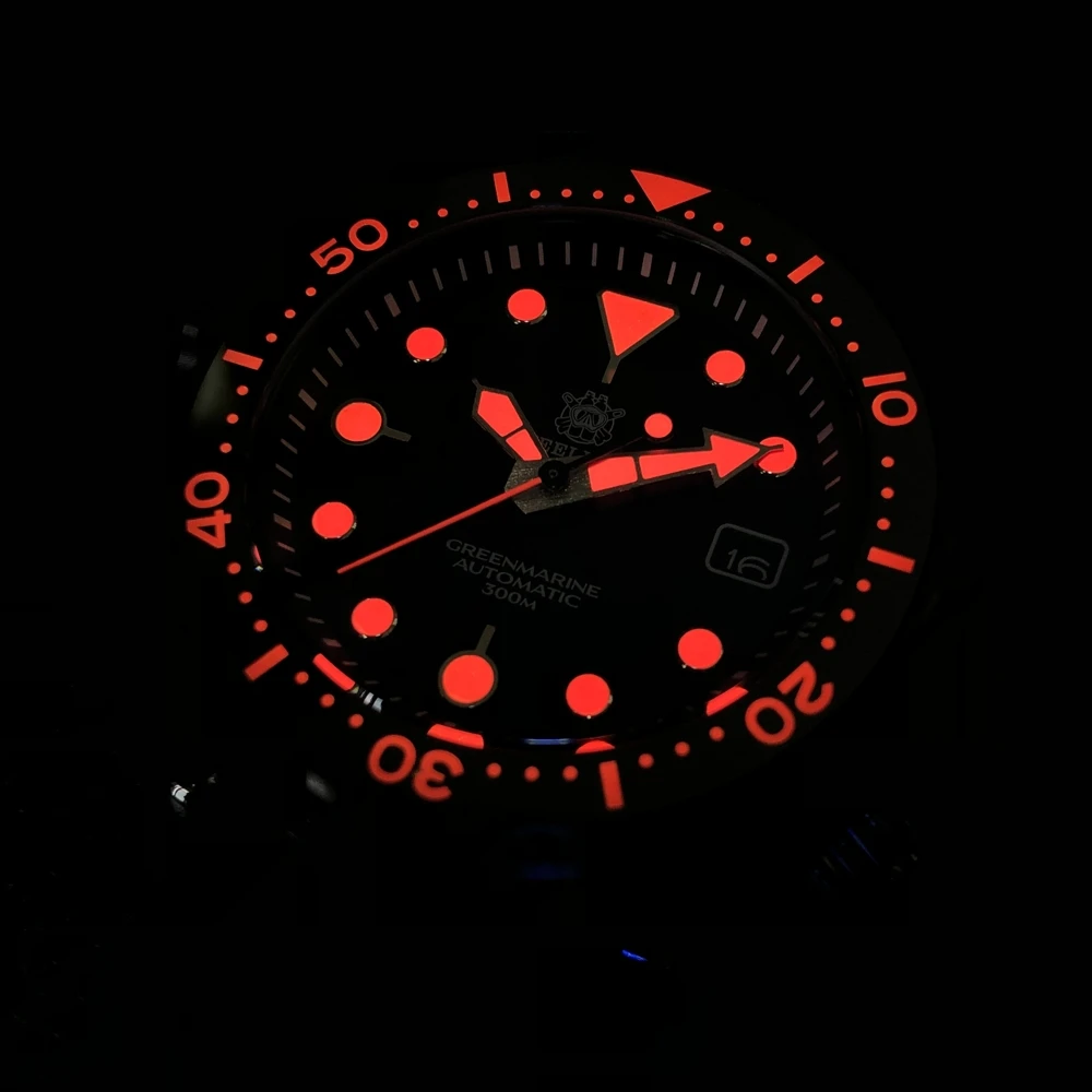 Steeldive SD1975XT 300M Waterproof PVD Black Stainless Steel Red Luminous Diver Automatic for Watch for Men Japan Movement NH35