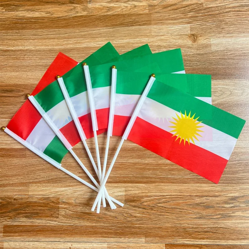 5.5 * 8-inch Kurdish National Sun Handheld Flag Middle East Kurdistan Event Parade Home Balcony Garden Decoration Gifts Props