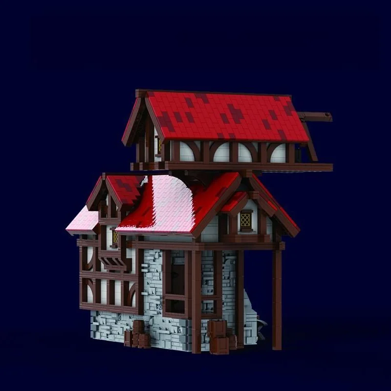 3308 قطعة MOC الحداد القرون الوسطى S متجر نموذج اللبنات العمارة تجميع التعليم لعبة أطفال هدية الكريسماس عيد ميلاد #3