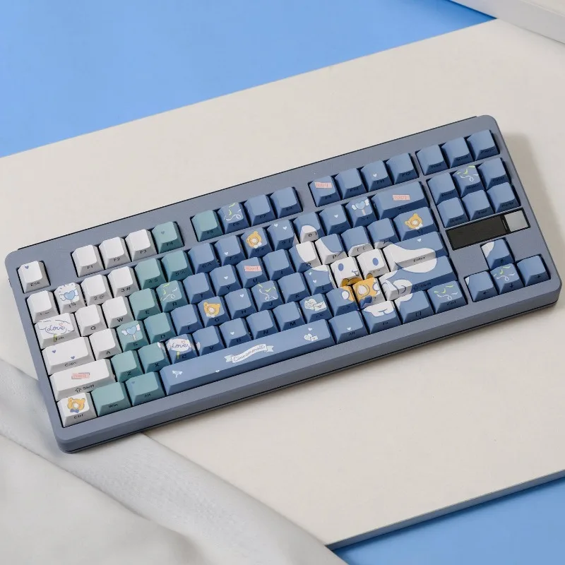 

Cartoon Cinnamoroll 135 Keys Keycap Set for Mechanical Keyboard PC Accessories PBT Material Translucent Keycaps CHERRY Height