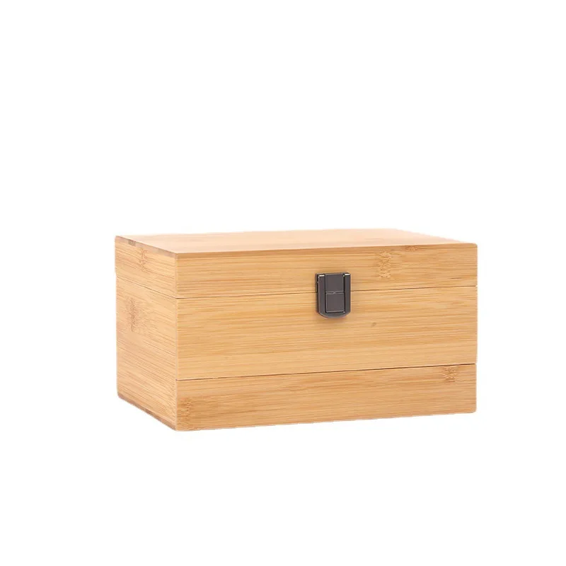 Bamboo Box, Jewelry Box Large Capacity Earrings Ring Necklace Bracelet Jewelry Display Men and Women Watch Jewelry Organizer