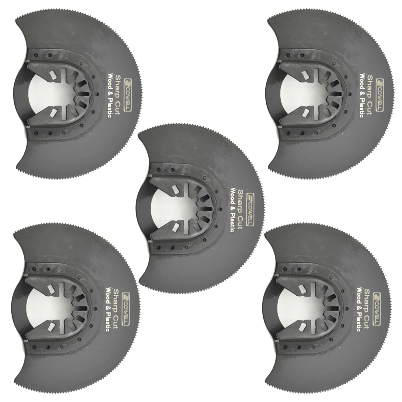 

5 PCS 88mm HCS Half Circle Oscillating Multi Tool Saw Blades For Wood Cutting For Replaced Renovation Multimaster Power Tools