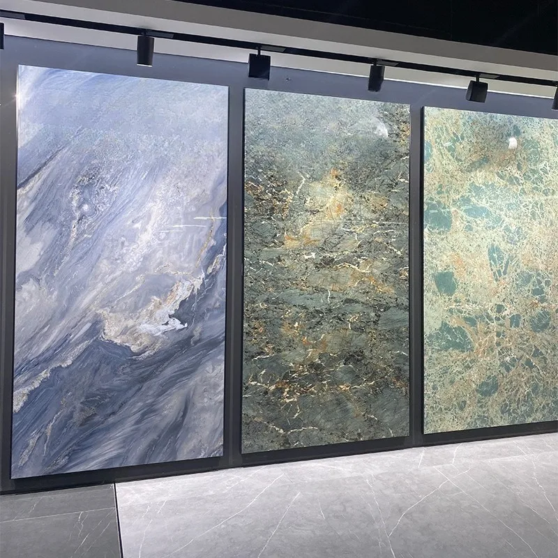Stone slab large slab continuous pattern 1200X2700 TV background wall tile living room light luxury Beijing
