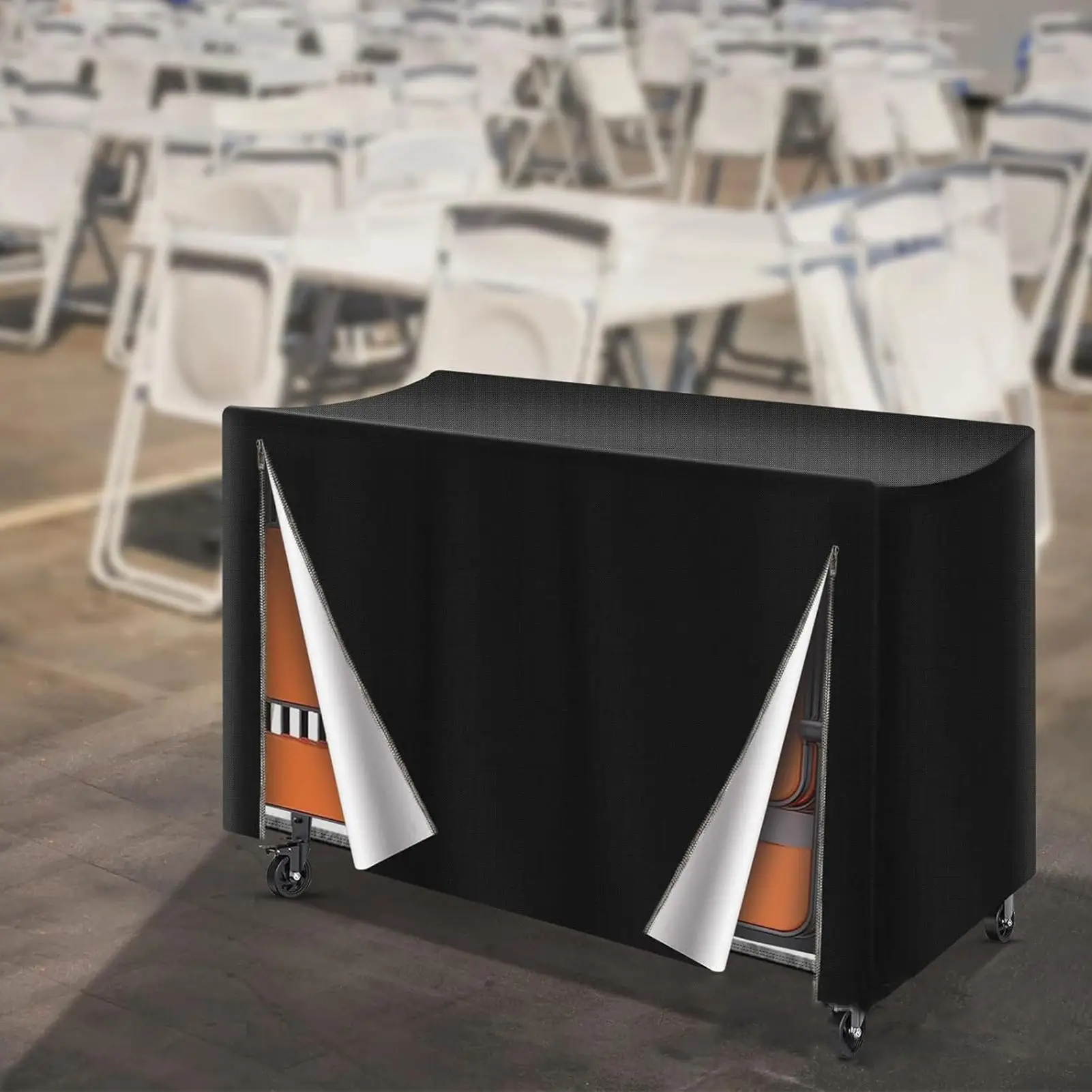 

Waterproof Folding Chair Rack Cover 420D Oxford Cloth Dust Protector Windproof for Outdoor Indoor Use in Camping, Patio, Garden