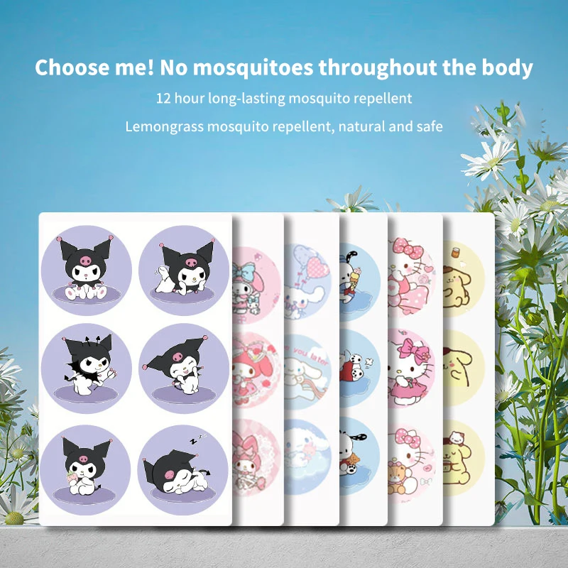 Anti-Mosquito Tela Patch Adesivos, Sanrio Kuromi Cinnamoroll My Melody, Decoração De Chapéu De Roupas, 36Pcs