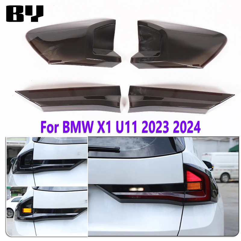 Car Rear Tail Light Turn Signal Trim Cover For BMW X1 U11 2023 2024 ABS Black Sticker Car Accessories