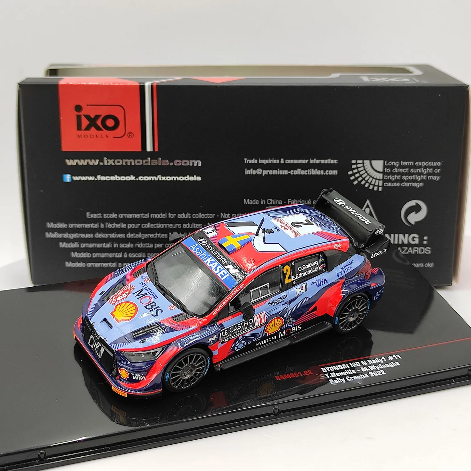 

Diecast IXO 1/43 Scale Hyundai I20 N Rally1 #11 Monte Carlo Rally Alloy Car Model Collectible Toy Gift Souvenir Display Ornament