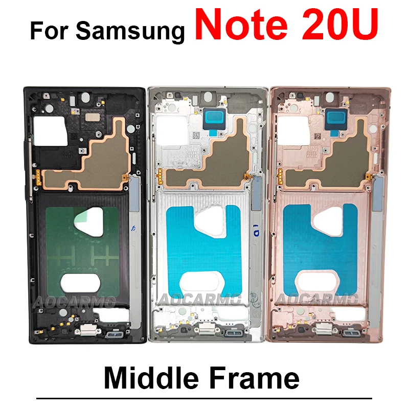 For Samsung Galaxy Note 20 Ultra 20U SM-N9860 Middle Frame Cover With Power Off Buttons Side Keys Replacement Parts