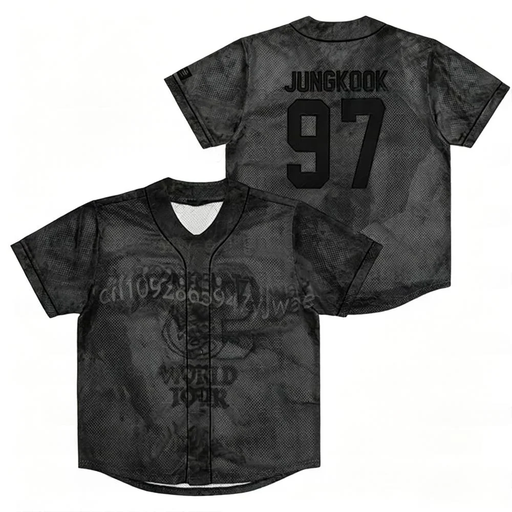 2026 Men Women KPOP #97 V-neck T-shirt Personalize Print Teen Daily Sports Jersey Suitable for Street Dance Family Matching Kids