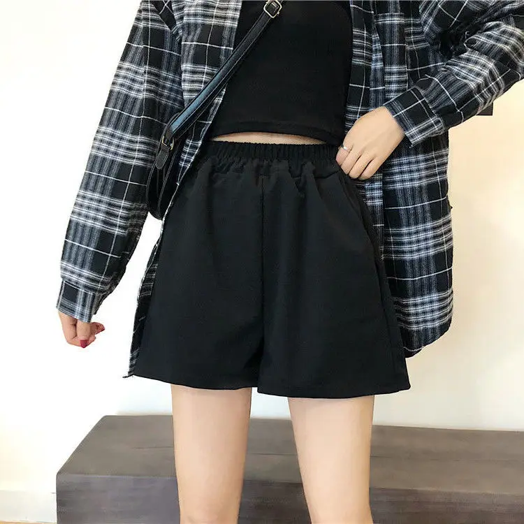 Plus size casual solto calças femininas cintura alta cor emagrecimento orts confortável respirável fibra de poliéster orts