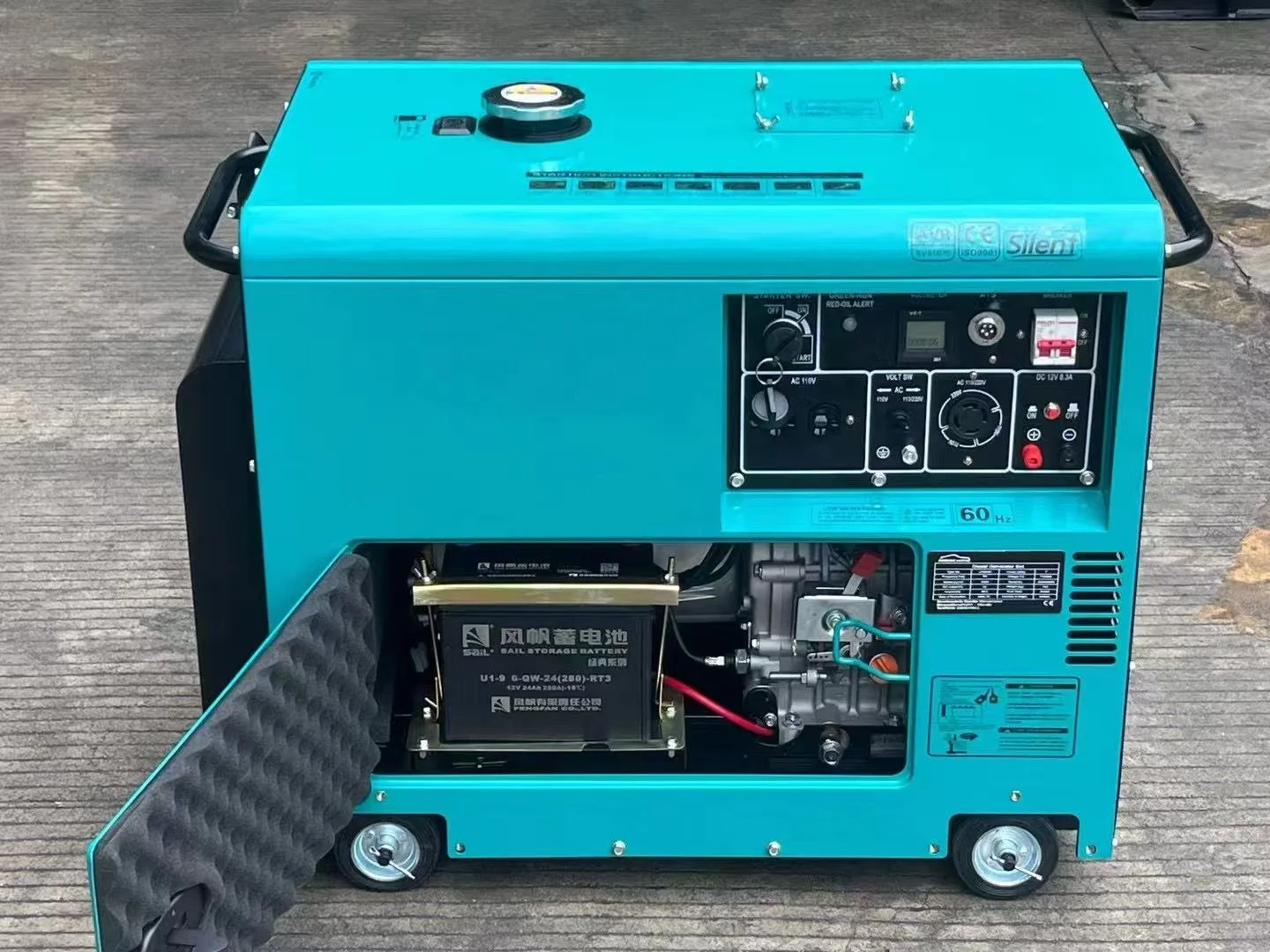 

5kw 5kva Silent Portable Diesel Generator Set with Digital Panel 4-Stroke Air-Cooled Engine CE GS Certificate
