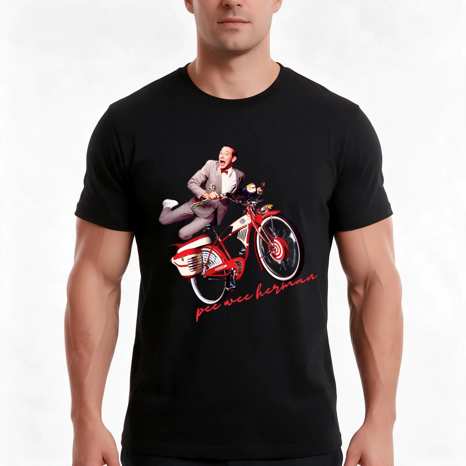 pee wee herman,pee wee T-Shirt, Summer Casual Cotton Tee, Oversized Streetwear Tops, Vintage Graphic Print, Unisex Men Women