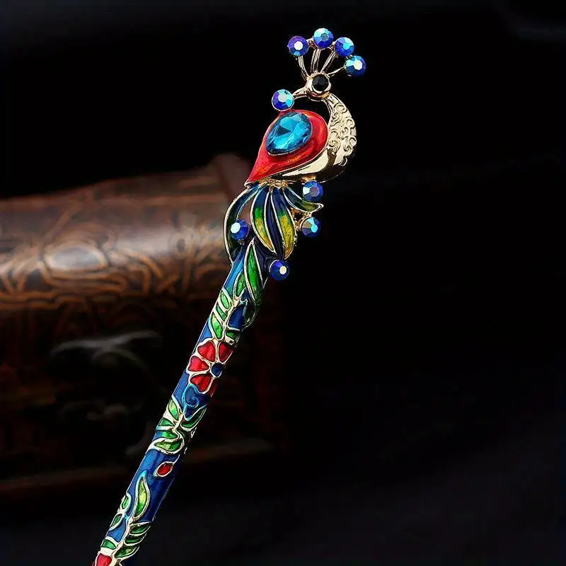 1Pc Retro Hairpin Headwear for Women Simple Trendy Colored Painting Accessories with Curly Hair Swaying Tassels and Hairpins