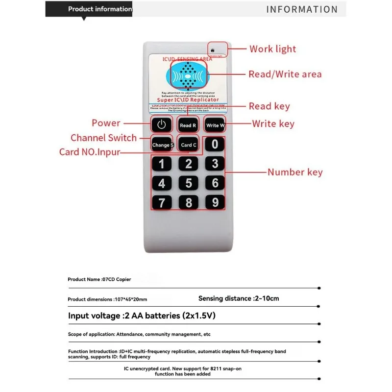 【recomendar】rfid-スマートカードリーダー-ic-id-カードリーダー-ライター-10pcs-キーチェーン-125khz-デュプリケーター