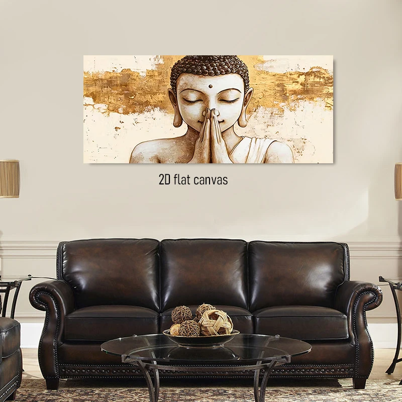 1pc (No frame),1 Zen Buddha statue decoration painting, home high-definition printing, frameless painting, 2D flat