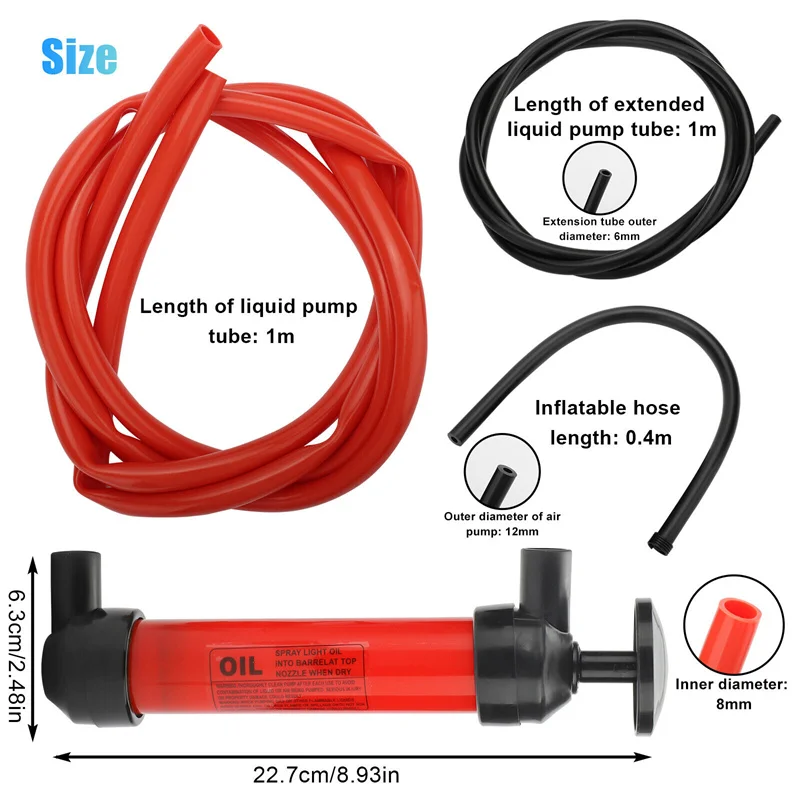 Pompaggio di olio e gas con tubo a sifone per trasporti Pompa manuale Olio Liquido Acqua Pompa di consegna chimica Pompa manuale Modelin per auto