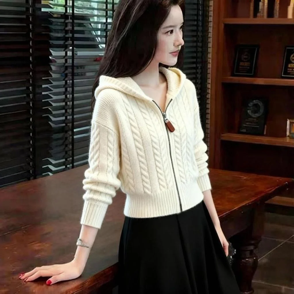 

New Women's Knitted Open Cardigan Outerwear Large Size Sweater Coat Direct Sale from Dongguan Daliang Wool Weaving Worker