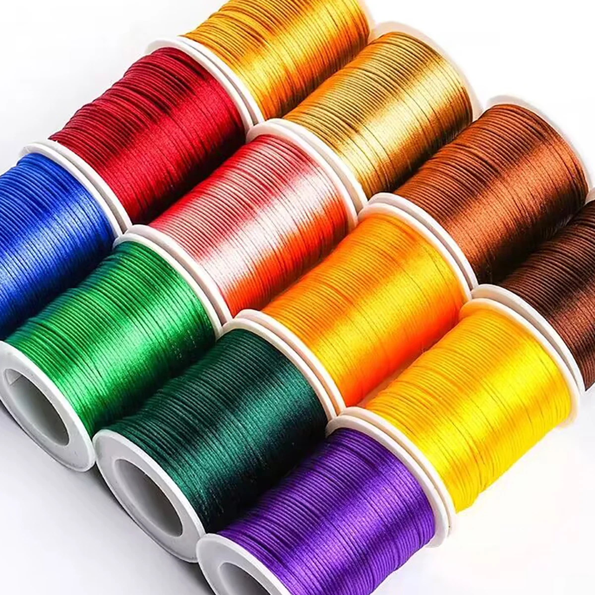 10M-100M/lot 2.5mm Colorful Nylon Black Rattail Satin Chinese Knotting Silk Macrame Cord Beading Braided Shamballa String Thread