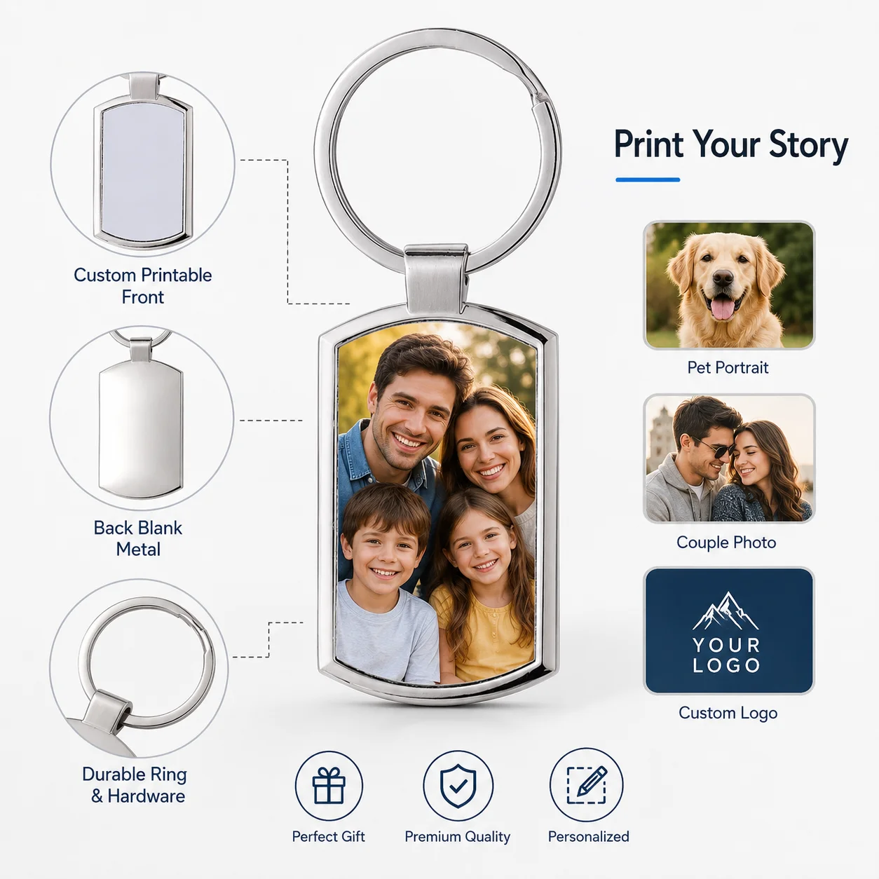 Personalized Photo Keychain Personalised Keyring Custom Picture DIY Keyring Graduation Gift Sister Friend Party Birthday Gift view 6