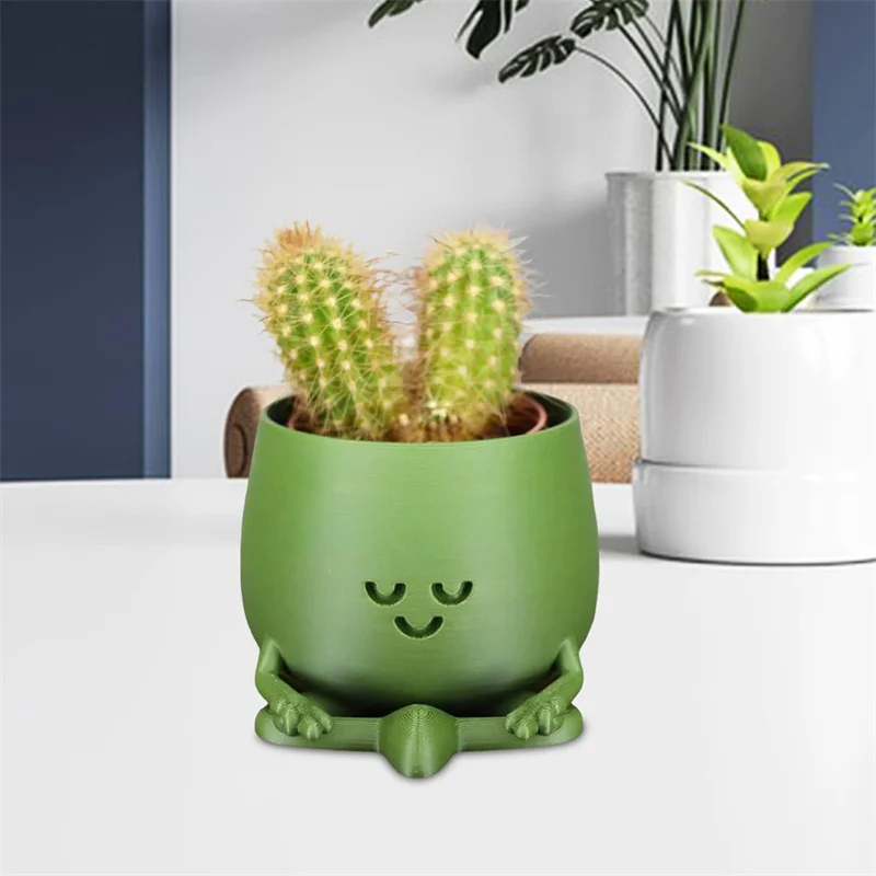 3.14" Happy Face Planter Handmade 3D Printed Cute Guitar Planter Theme Succulent Pot For Guitar Lovers