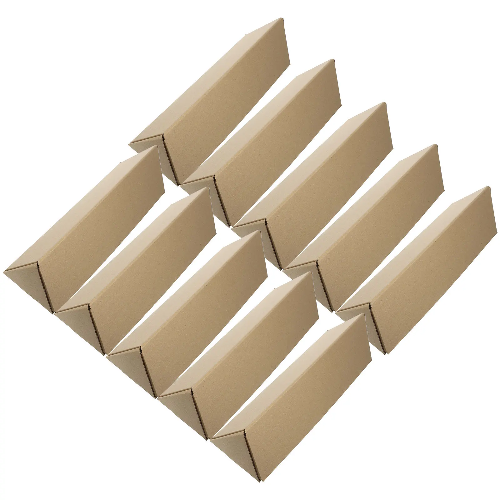 

10Pcs Triangle Kraft Mailing Tube Shipping Box Drawing Storage Tube Poster Carrier Document Storage Small Packaging Carton