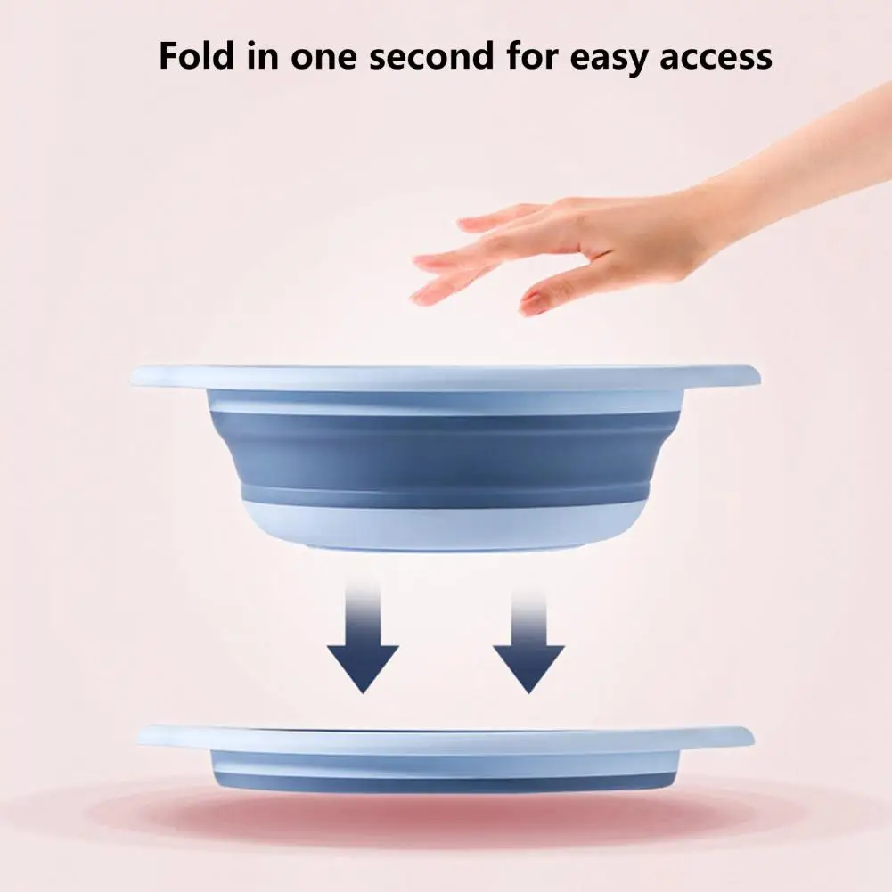 Silicone Foldable Wash Basin Plastic Hanging Hole Outdoor Travel Portable Basin Collapsible Bucket Household Supplies