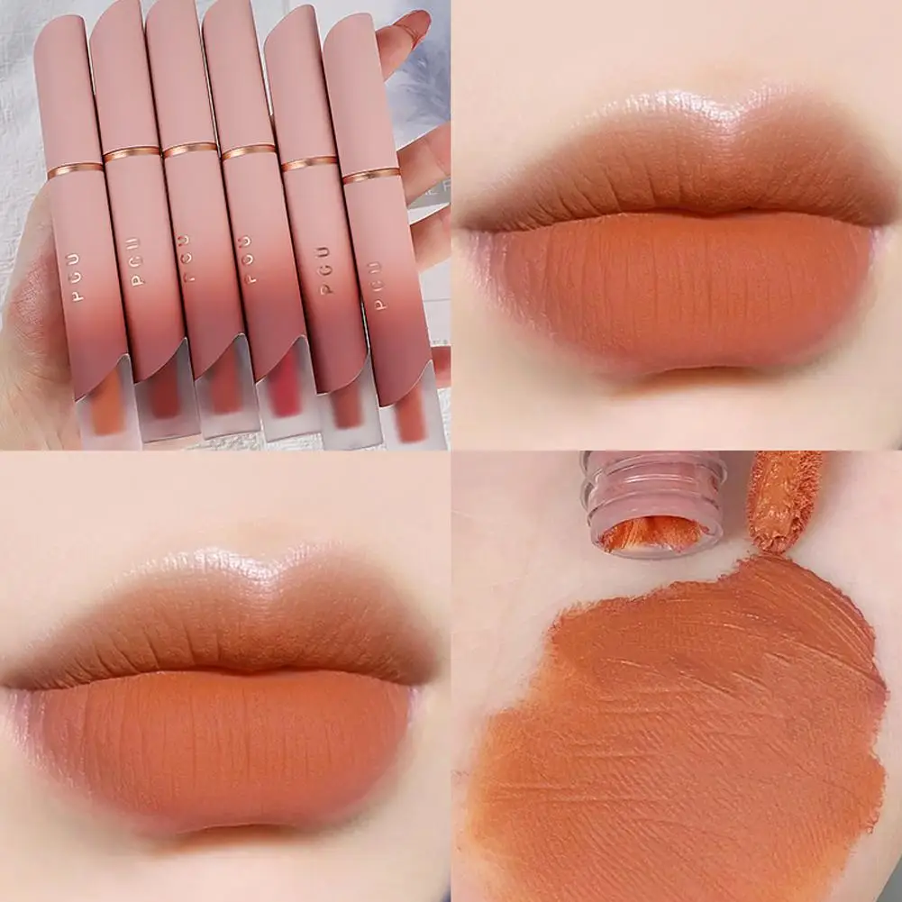 Antihaft-Lippen glasur einzigartiges mattes Finish elegant matt mit Farb lippen trend lang anhaltende Creme lippe beliebte matte Glanz velve u5n3