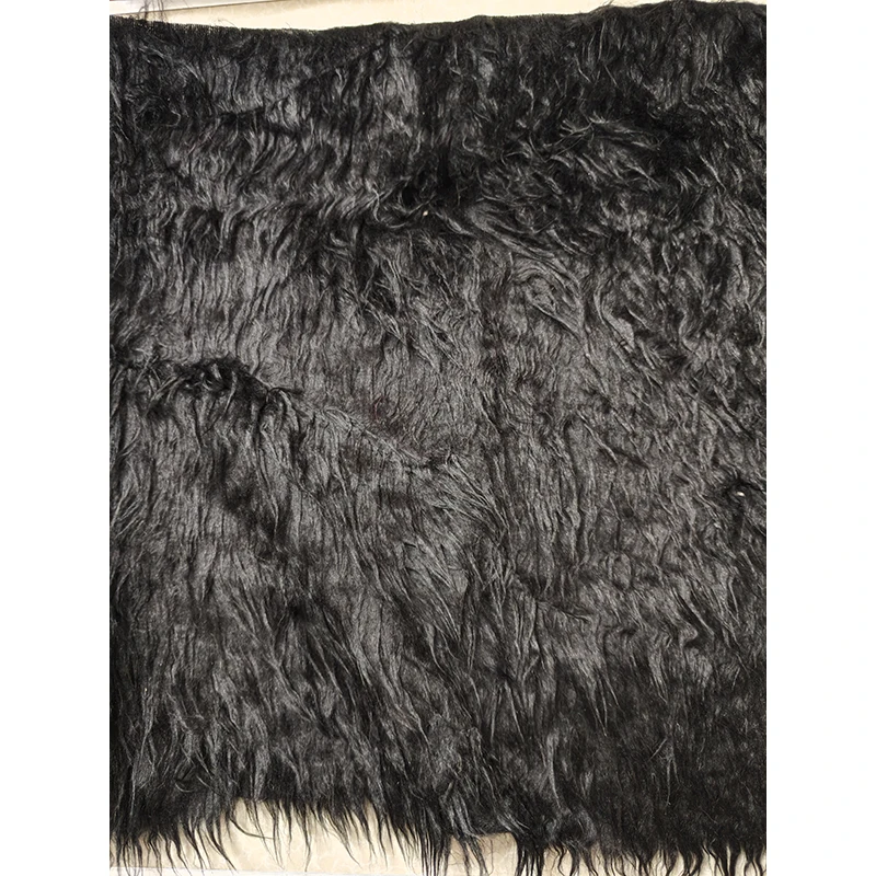 Black Fur Fabric for Coat Vest Stage Cosplay DIY Accessories Short Fake Fur Material for Toy
