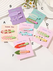 2 Pcs No Bend Hair Clips No Crease Hair Clip Makeup Clips for Women and Girls,Cute Candy Color Cartoon Design Hair Pins