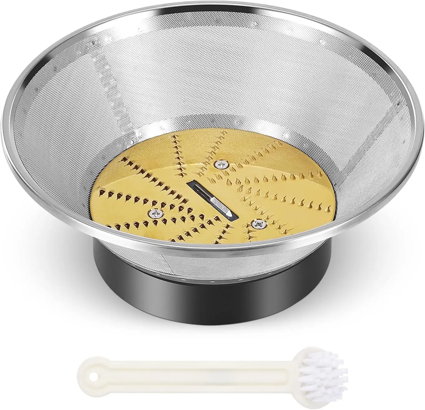 

Titanium-Coated Blade Disk and Mesh Filter Basket for Juice Fountain Models, Includes Cleaning Brush