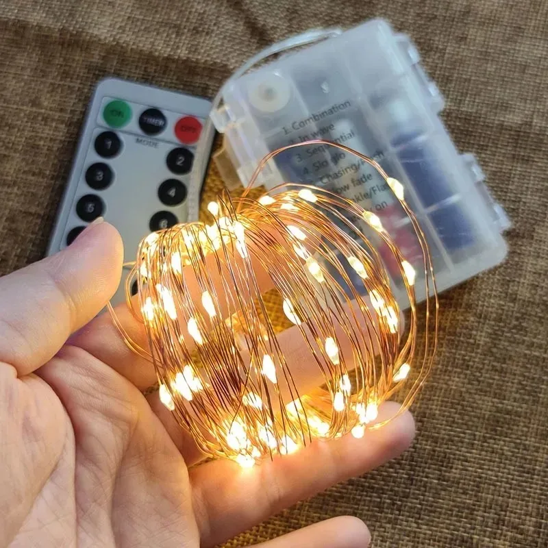 Waterproof Battery Box LED Light String Copper Wire Light String Holiday Party Wedding Decoration Atmosphere Decorative Light