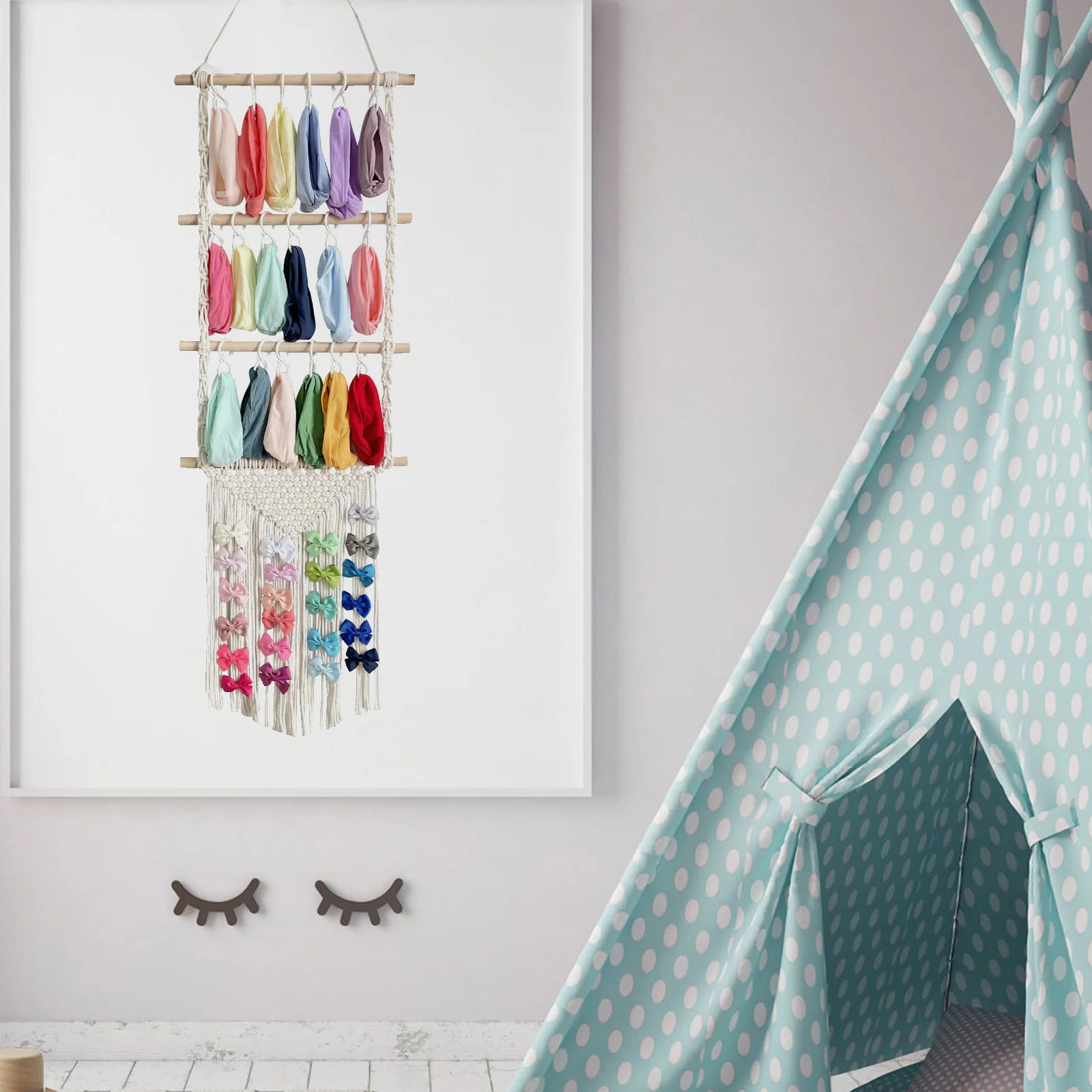 

Wooden Hairpin Storage Rack Wall Hanging Organizer Hair Clip Bowknot Headband Holder Hair Bow Holder Hairpin Organizer