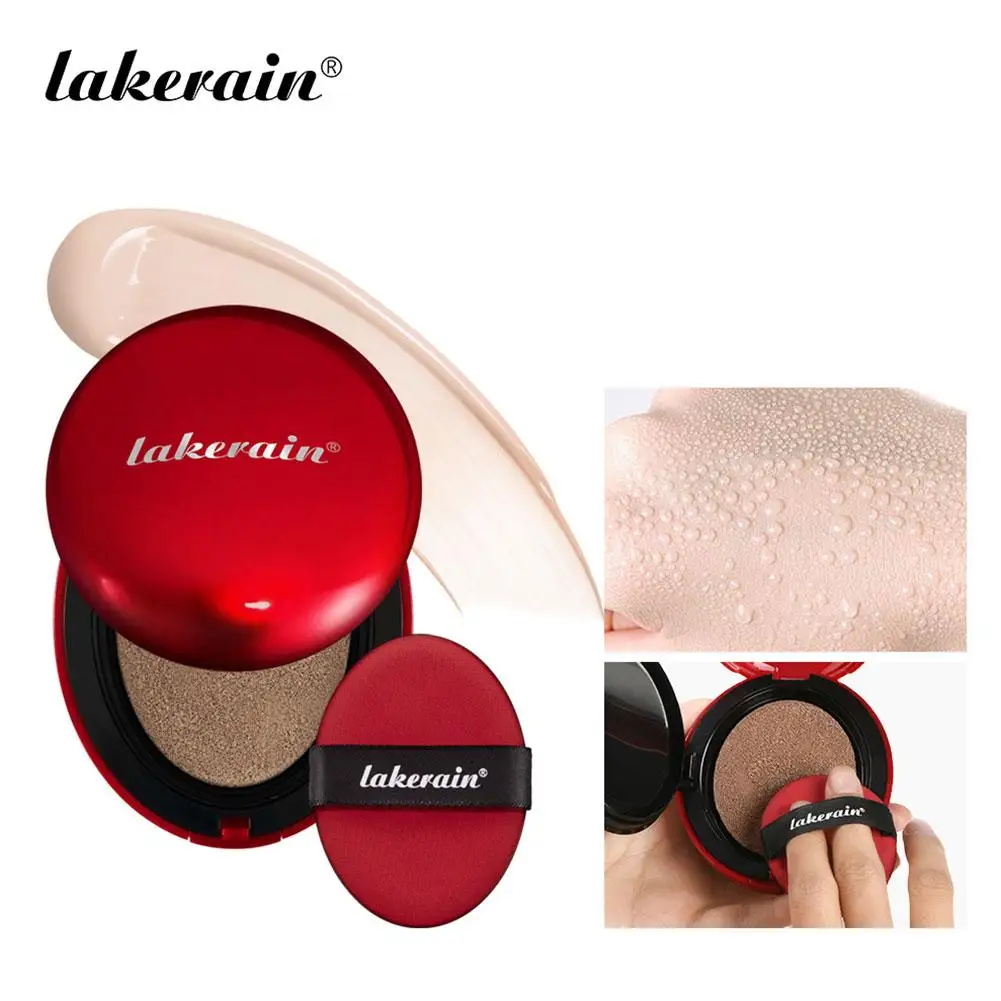 

LAKERAIN 12-цветная основа на воздушной подушке, красный дизайн ракушки, формула естественного покрытия, легкая дышащая основа для макияжа