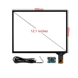12.1 Inch 260mm*200mm For G121X1-L04 -L01-L03 Capacitive Touch Digitizer Touch Screen Panel Glass USB Driver Board