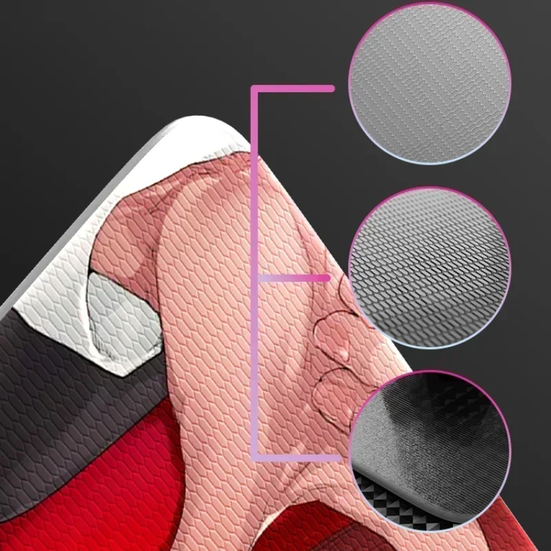 Imagem -02 - Átom-vidro Temperado Mouse Pads Personalizado Padrão de Personagem Feminina Gravação a Laser Tecnologia Desk Pad pc Fps Gaming Mouse Pad