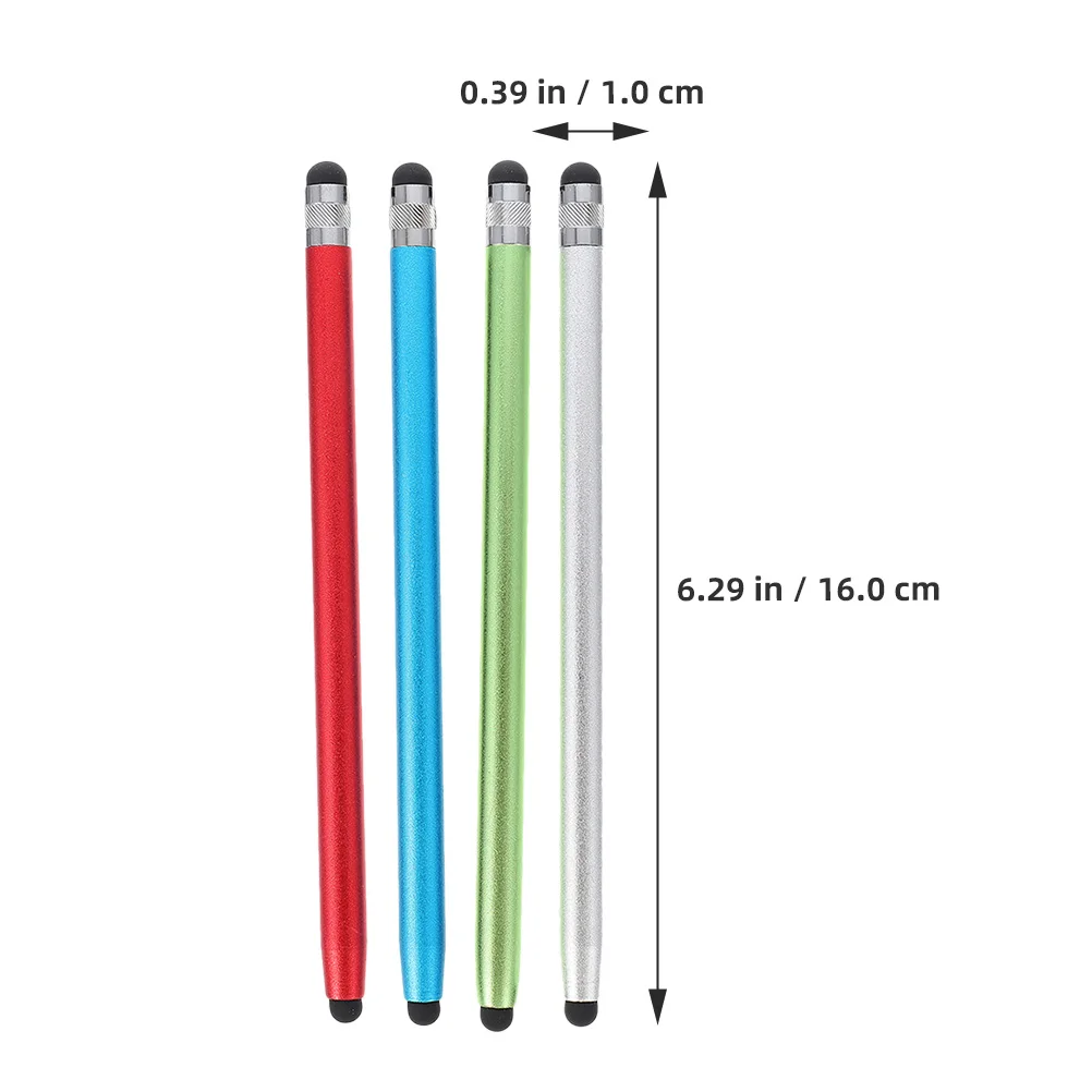 

4Pcs Capacitive Screen Double Sides Rubber Tip Smooth Writing Tablet Stylus Pen for Phone Drawing Note