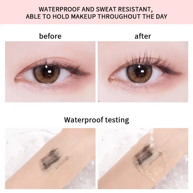 Ultra-fine Mascara Curl Thick Lengthening Eyelash Mascara Waterproof Non-smudge Brown Natural Curling Fine Brush Mascara Makeup