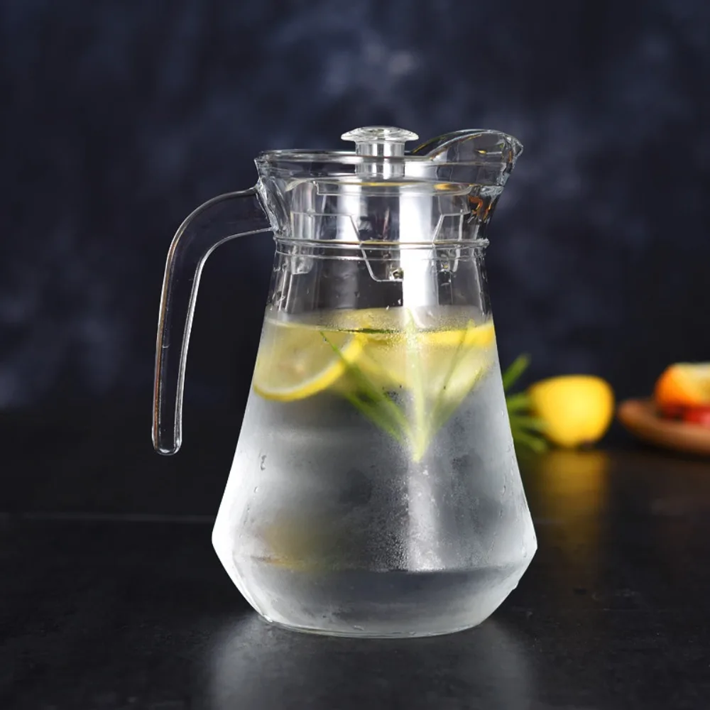Olla de agua fría acrílica transparente, jarra de pico de pato resistente a altas temperaturas, jarra de jugo de café de 1/1, 5/2L resistente a caídas