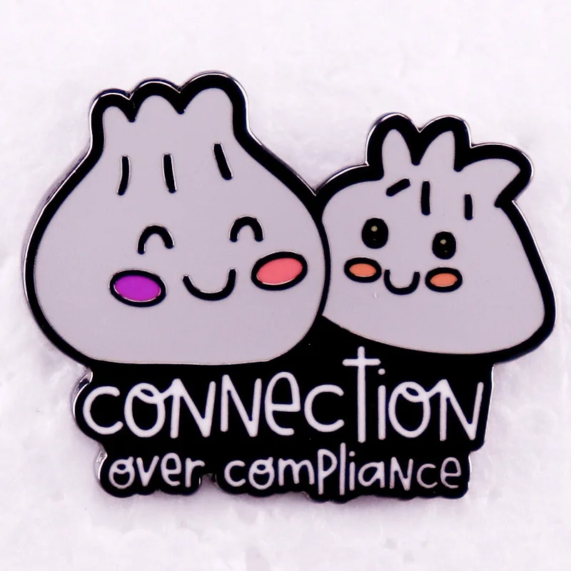 A3210 Connection ever compliance Steamed Pork Dumplings Lapel Pins for Backpacks Metal Enamel Pin Brooches Badges Jewelry Gifts