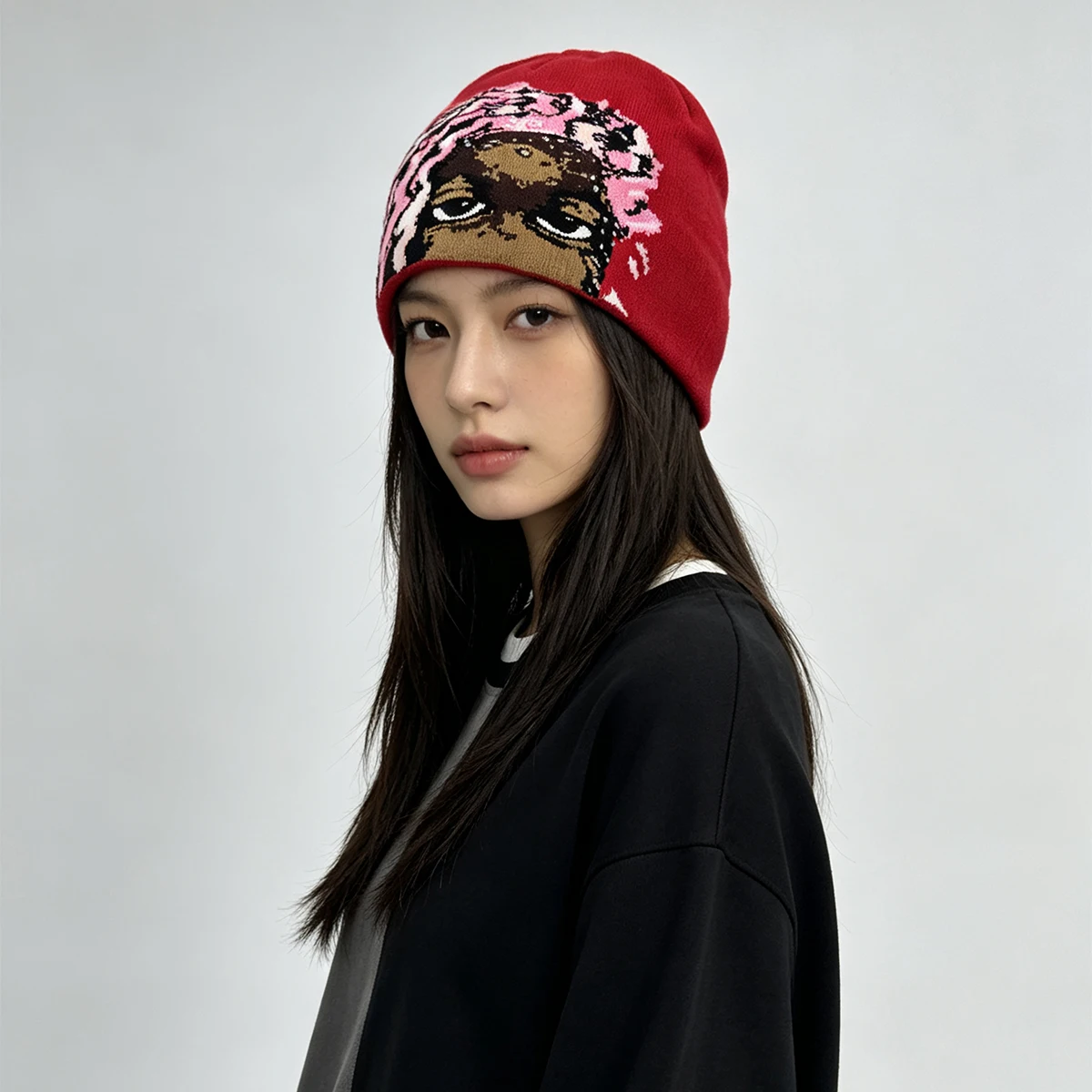 Cartoon Hip-hop Jacquard Bug Knitted Hats Personal New Men Women Warm Street Versatile Color Block Fashion Casual Retro Beanies 4