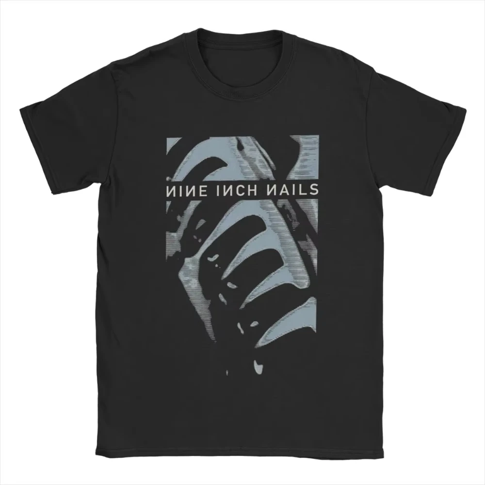 Camiseta masculina e feminina bonita odio máquina nin nove Polegada unhas azul algodão camiseta manga curta t camisa gola redonda roupas exclusivas