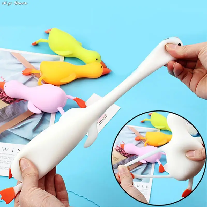 NEW 1Pc Duck Shape Toy Bounce And Decompression Big White Goose Cartoon Shape Pressure Relief Duck Lala Duck Random Color