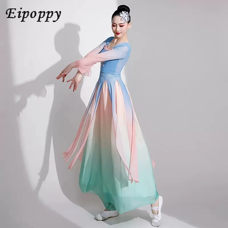 Gradient Color Chinese Style Classical Dance Costume Female Chinese Style Fairy Fan Dance Dance Suit